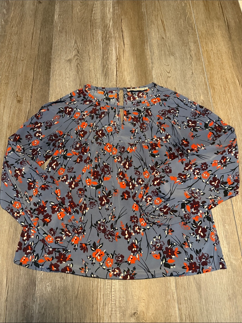 Abercrombie & Fitch floral printed long-sleeve peasant blouse